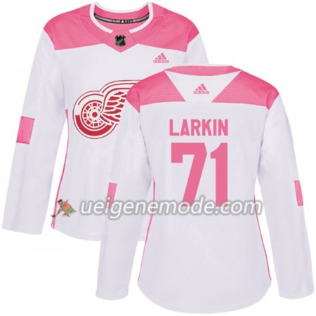 Dame Eishockey Detroit Red Wings Trikot Dylan Larkin 71 Adidas 2017-2018 Weiß Pink Fashion Authentic